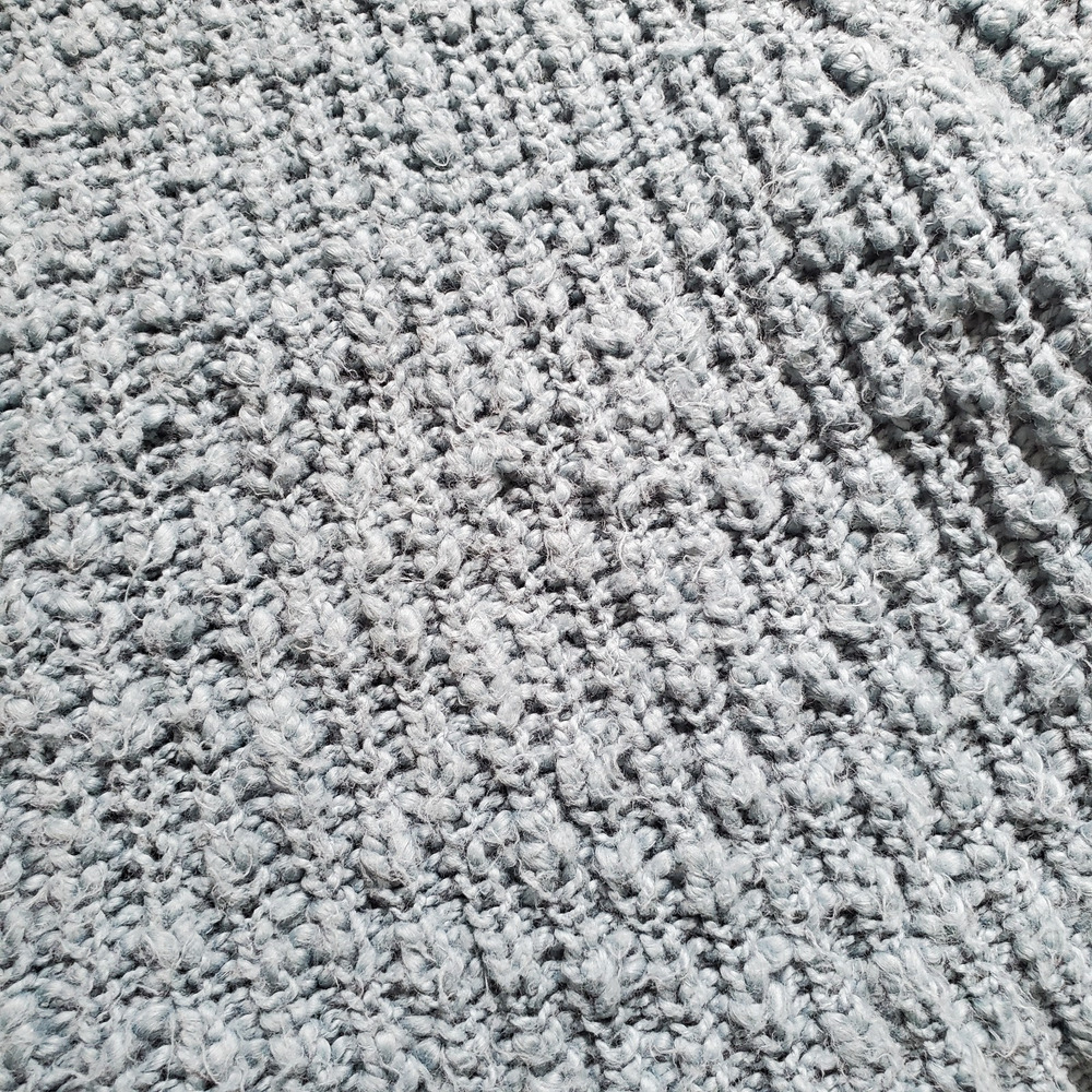 Free People Sweater Large Blue Cropped Chunky Knit Beach Oversized Slouchy - Picture 7 of 9